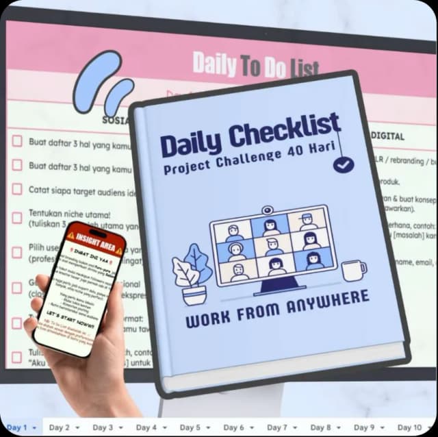 Project Challenge 40 Hari Work From Anywhere - Daily To Do List Konsisten Ngonten & Bikin Product Digital